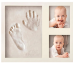 Baby hand- en voetafdrukset met lijst voor handafdrukken, voetafdrukken en foto's