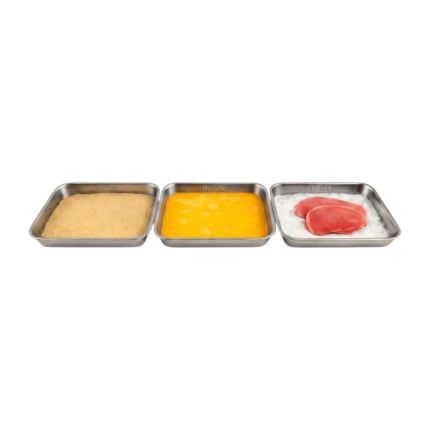 Paneerbakjes van roestvrij staal - 3-delige set voor gescheiden ingrediënten en overzichtelijk paneren