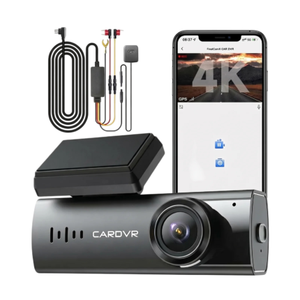 Dashcam voor de auto met gps-module, app-verbinding en opname van incidenten tijdens het rijden