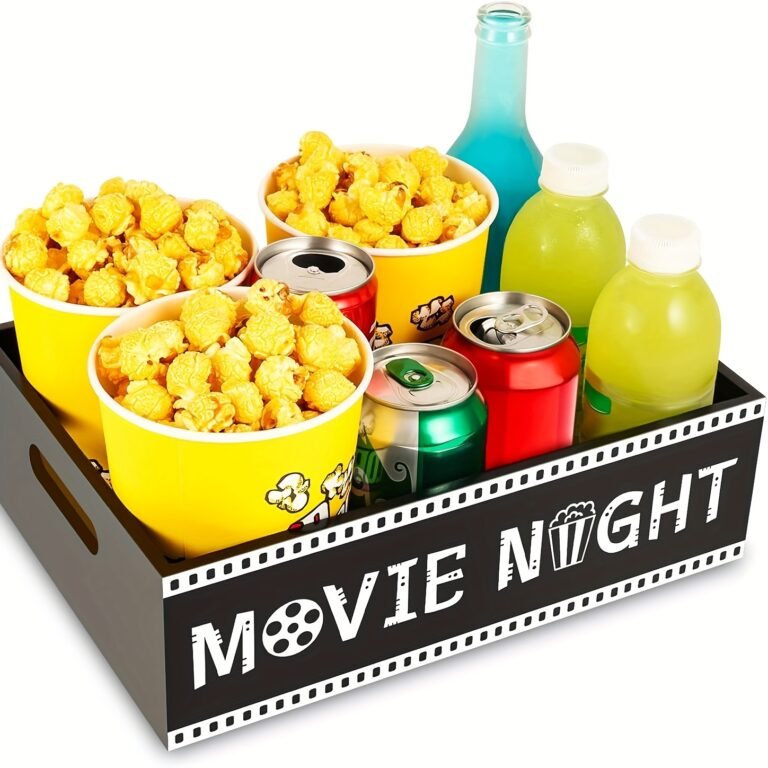 Houten dienblad voor filmavond met handgrepen – 30 × 19 × 8,5 cm