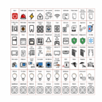 70 labels voor de meterkast met symbolen voor zekeringen