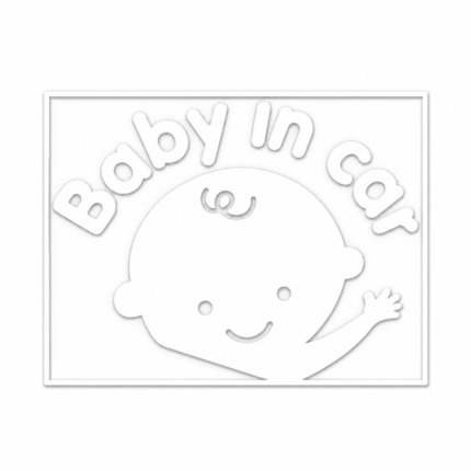 Baby in car-sticker voor autoruit en carrosserie
