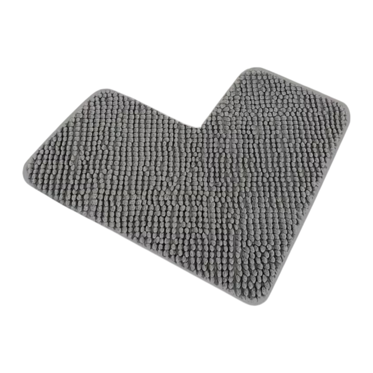 L-vormige douchemat van chenille – 80 x 80 cm