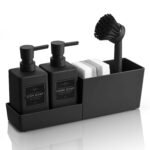 Zeepdispenserset 4-in-1 met spons- en borstelhouder