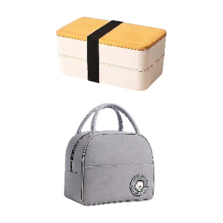 Lunchtas voor Meegebrachte Lunch in Zwart en Grijs met Bijpassende Lunchbox voor Vers en Veilig Bewaren