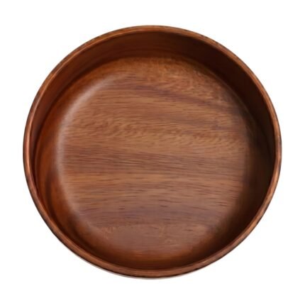 Houten Schaal van Walnotenhout met Ronde Vorm om te Serveren en als Eenvoudige Decoratie in Huis