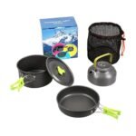 Kampeerkookset met pan, koekenpan en waterketel van 800 ml - Afbeelding 3