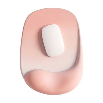 Ergonomische muismat met polssteun in roze, groen, grijs, geel en zwart met zachte ondersteuning