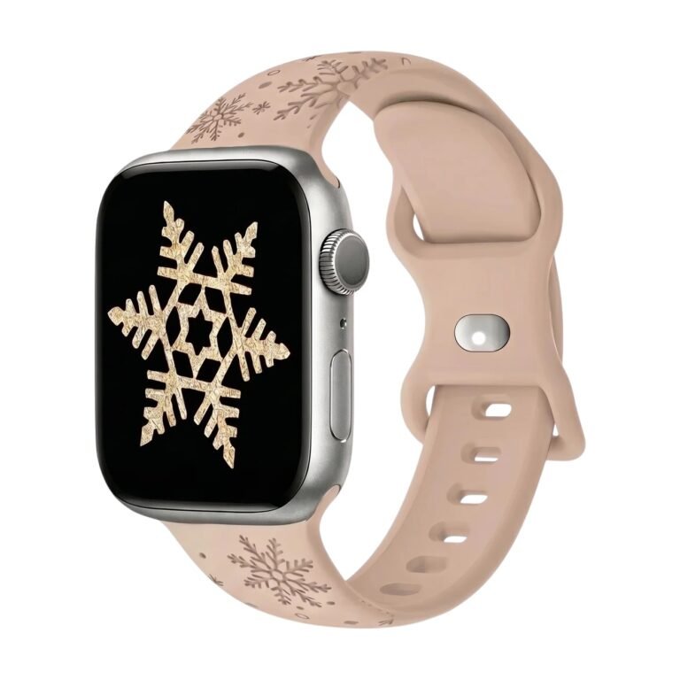Kerst-horlogeband met sneeuwvlokken voor smartwatch met verstelbare pasvorm en feestelijk design voor dagelijks gebruik