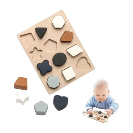 Montessori-knoppuzzel voor vormherkenning, sorteren en fijnmotorisch spelen voor kleine kinderen