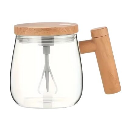 Elektrische zelfroerende mok van glas – 400 ml