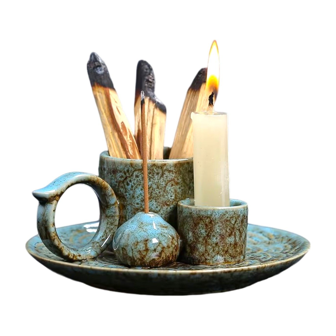 ef-51619-51621-fyld85 4-in-1 keramische wierookhouder met handvat en asbak
