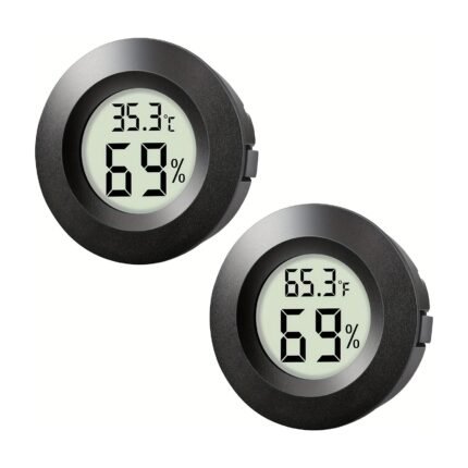 Mini-hygrometer en thermometer met lcd-scherm – 2 st.
