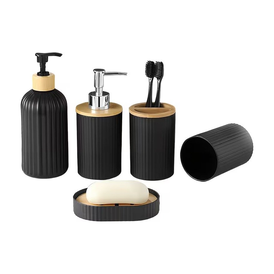 ef-54111-54115-fyld85 5-delige badkamerset met zeepdispenser en accessoires