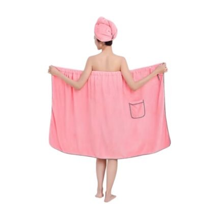 Badhanddoek als badjas met douchemuts – 2-delig