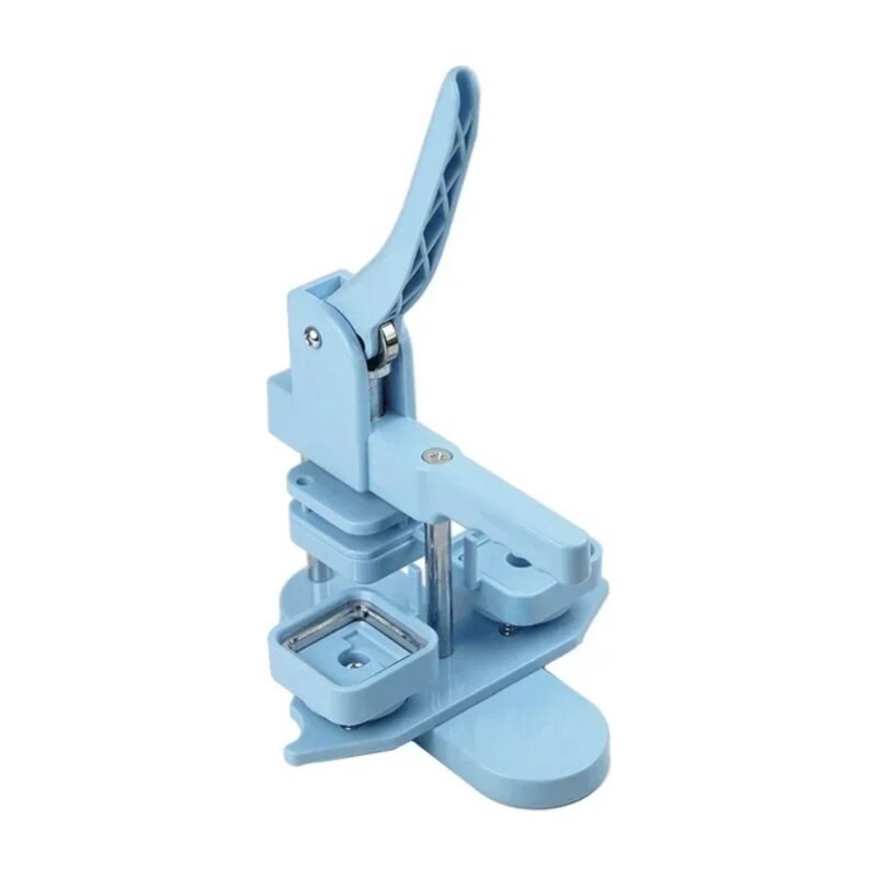 Vierkante buttonmachine voor buttons van 50 × 50 mm – blauw